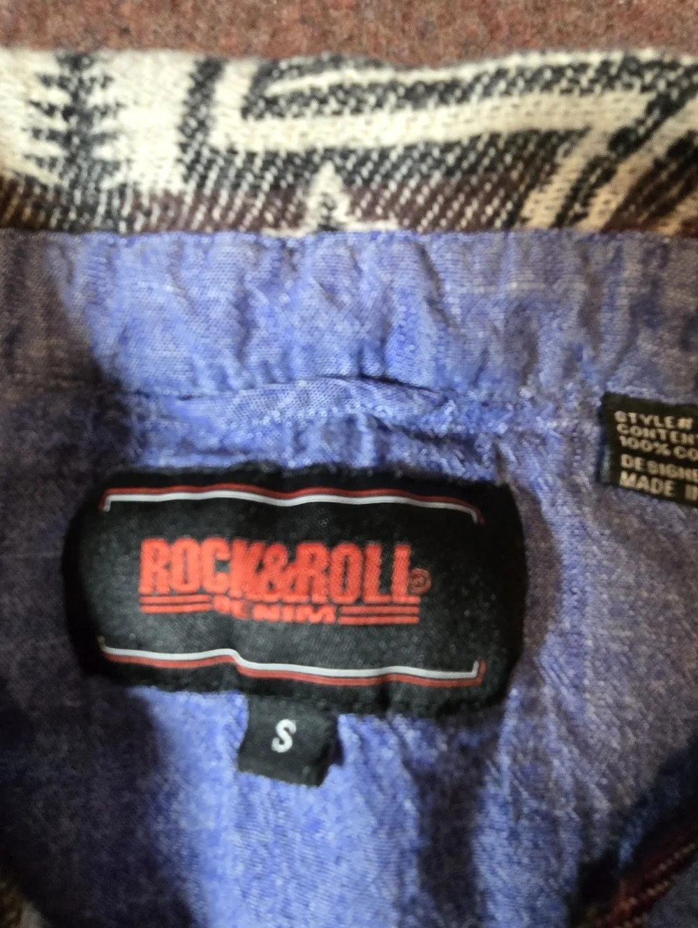Rock & Roll Denim Men's Aztec Shirt Jacket Size Small Button Up